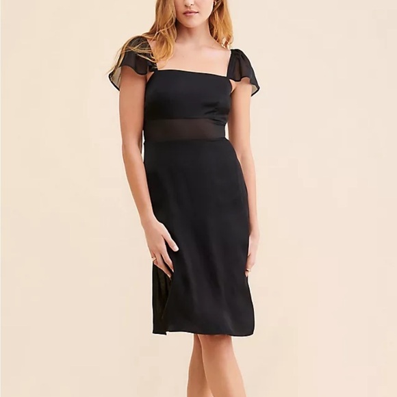 Anthropologie Sheer Flutter Sleeve Dress Size 10 - Picture 1 of 6